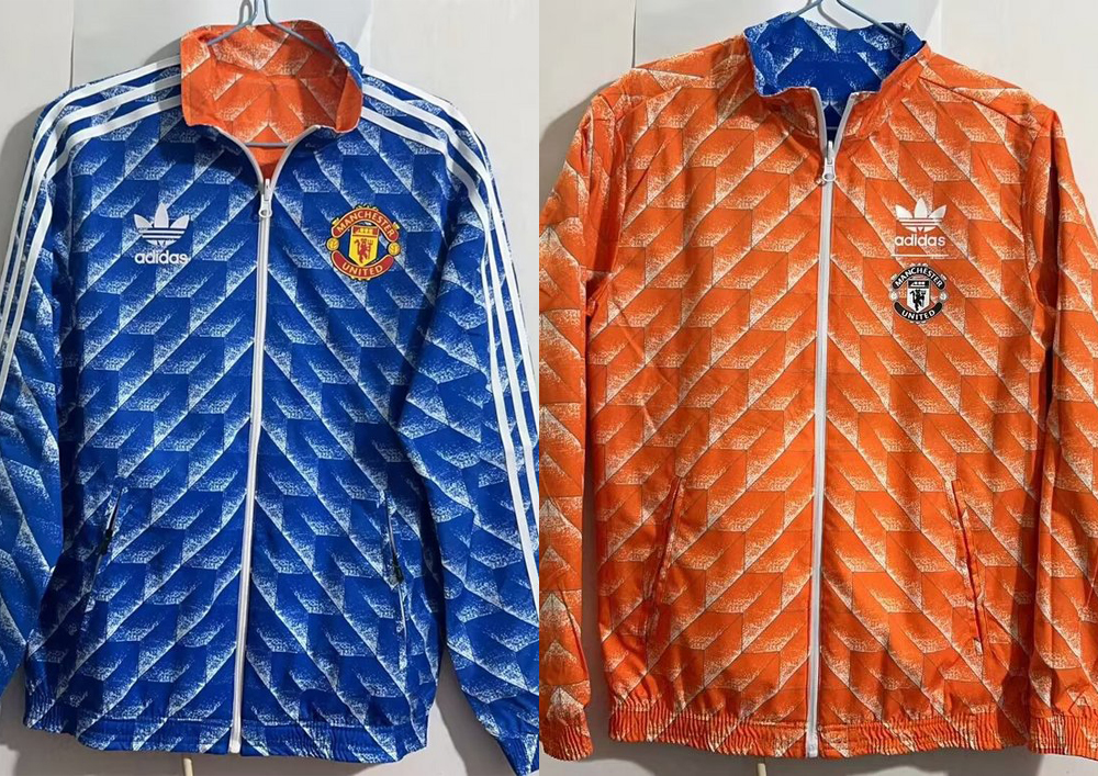 AAA Quality Manchester Utd 23/24 Reversible Wind Coat-Blue/Orang